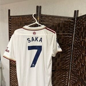 Bukayo Saka White Arsenal Away Jersey